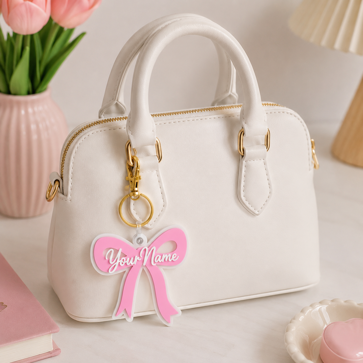 Ribbon Keychain β Personalised with Your Name