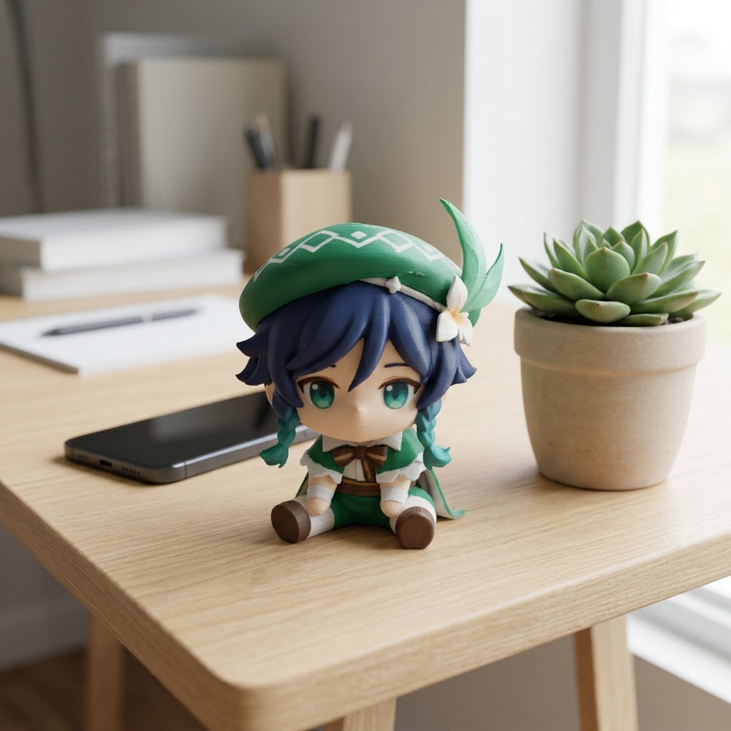 Genshin Impact Venti Chibi Sitting Figurine