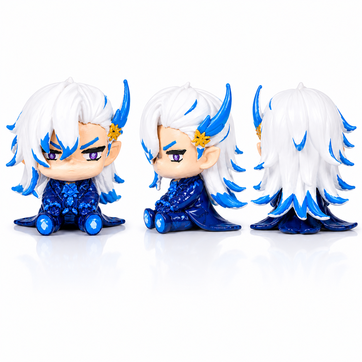 Genshin Impact Neuvilette Chibi Sitting Figurine