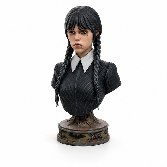 Wednesday Addams Bust — Hand Painted Figurine