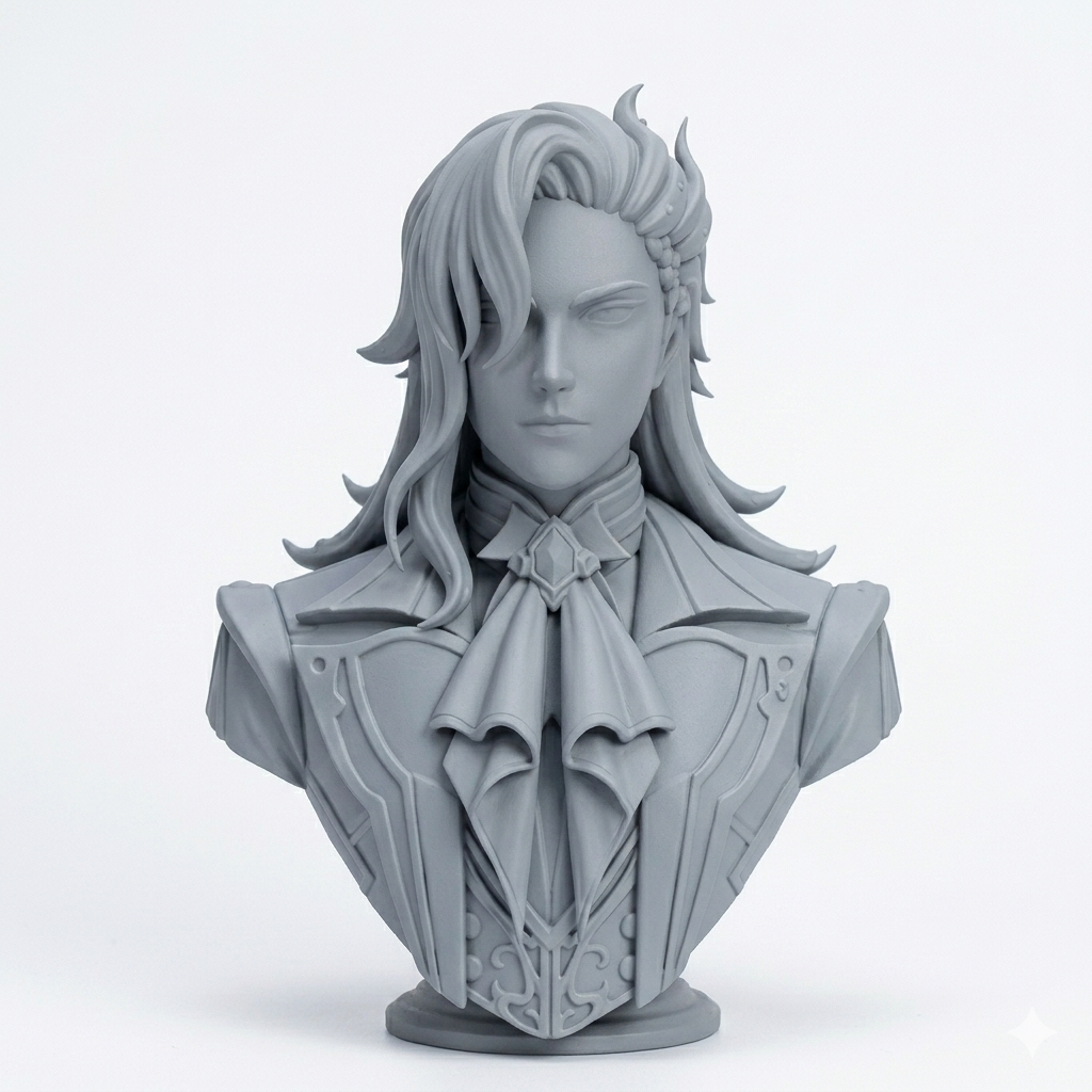 Genshin Impact Neuvillette Bust — Hand Painted Figurine